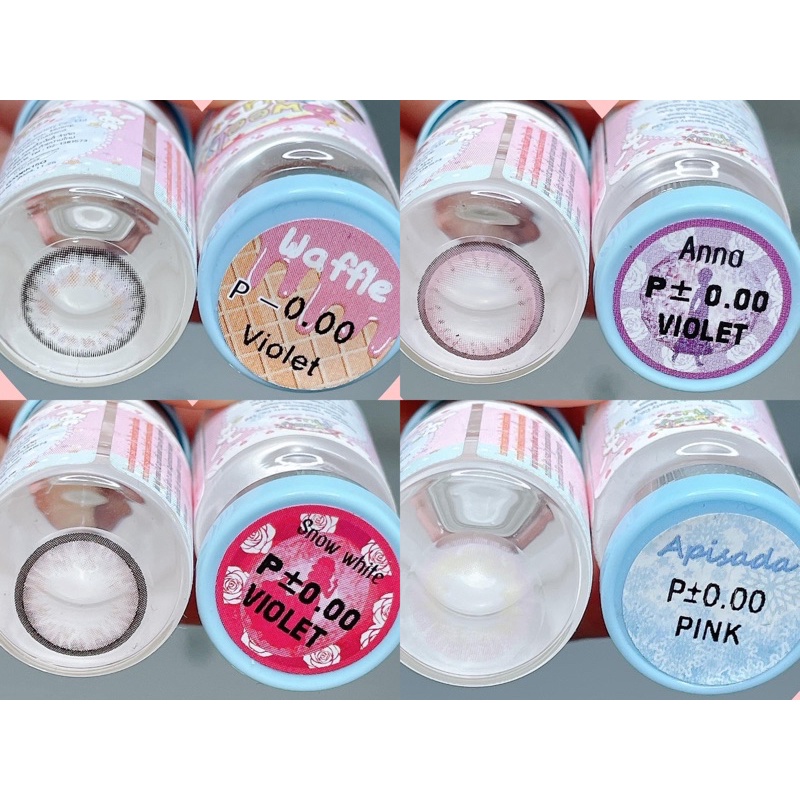 40 mẫu lens Tím - Hồng (violet/pink) không độ