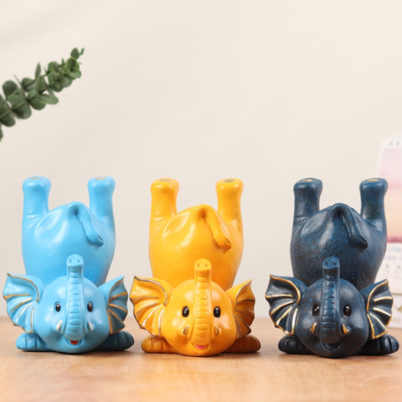 Đồ trang trí Chú Voi Bằng Resin Dễ Thương Dùng Trang Trí Mắt Kính