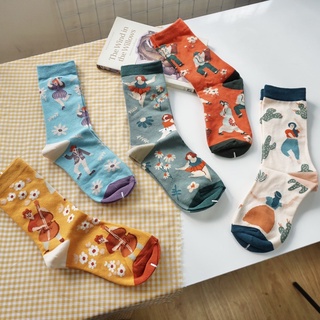 Tất/vớ cao cổ hoạ tiết festival sock