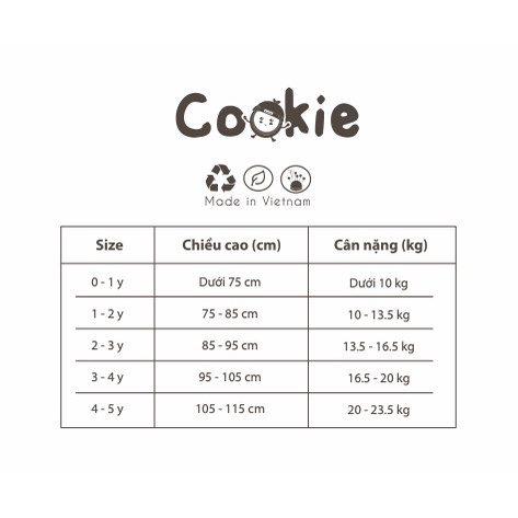 Quần short túi chéo Cookie dành cho bé trai bé gái mùa hè mát mẻ