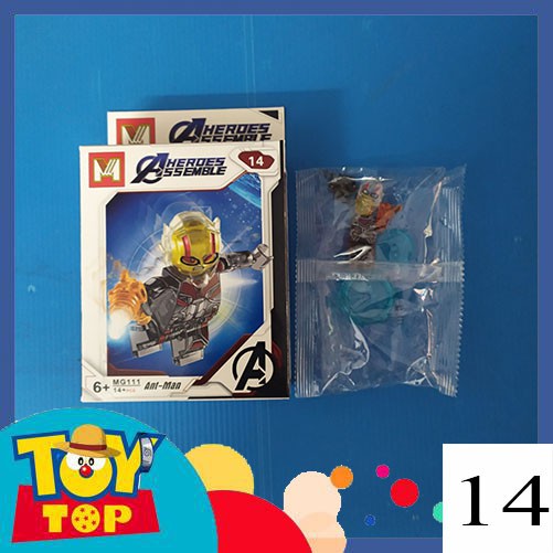 [Một hộp] ghép Lắp Ráp Xếp Hình Minifigures Marvel Super Hero Phiên Bản Trong Suốt MG111