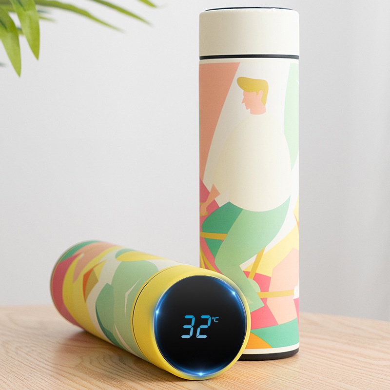 Bình giữ nhiệt hiển thị nhiệt độ họa tiết độc đáo - UniLabel