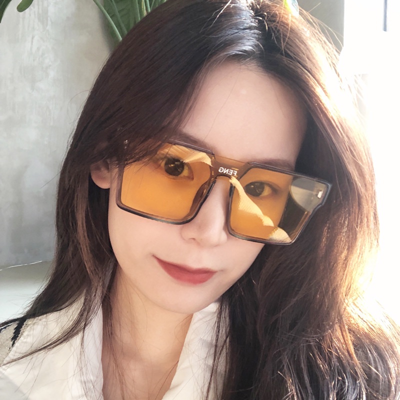 Kính Mát Gọng Vuông Cỡ Lớn Chống Tia UV Thời Trang Cho Nam Nữ