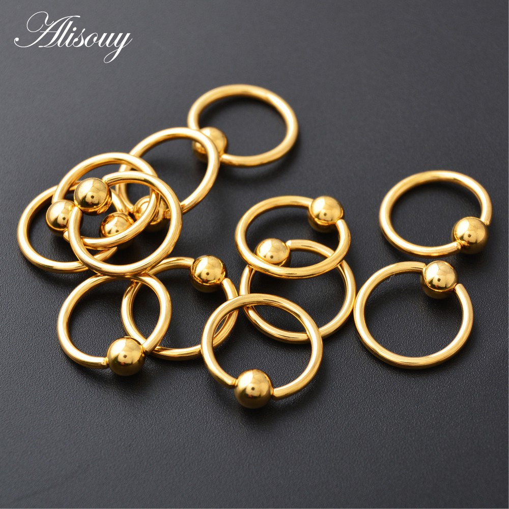 Alisouy 1 Khuyên Xỏ Cơ Thể / Mũi / Môi / Rốn Bằng Thép Không Gỉ 16g