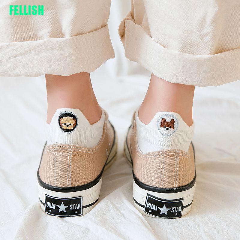 Vớ Cotton Cổ Ngắn In Hình Động Vật Dễ Thương Cho Nữ