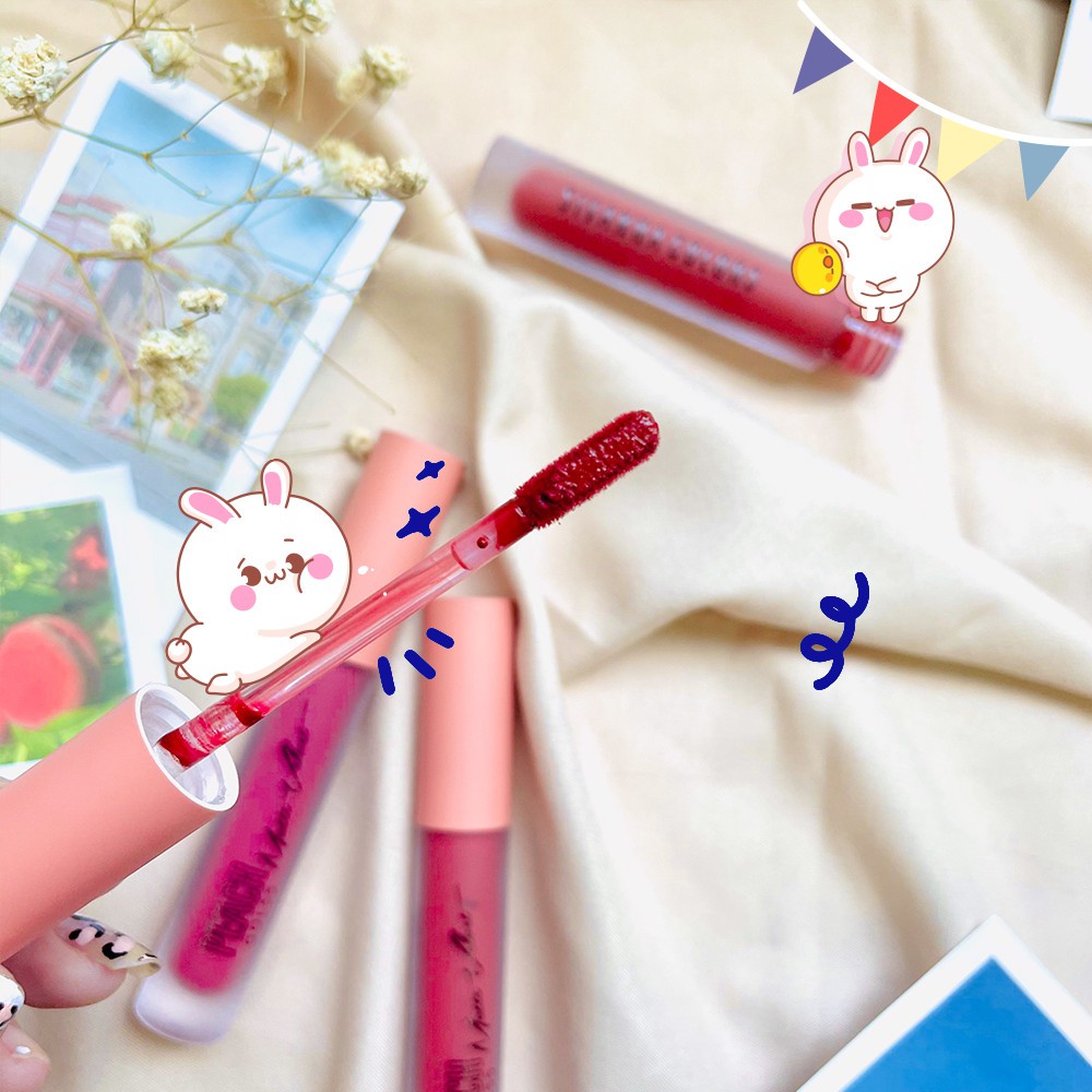 Set Son 3 Màu Sivanna Colors Peachy Velvet Liquid Lips Set