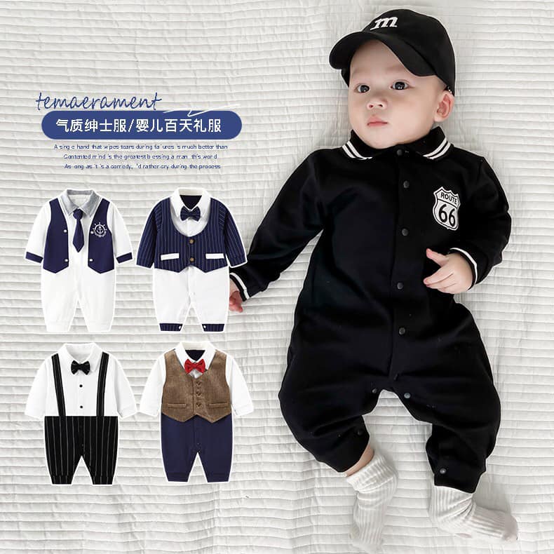Hàng có sẵn Bé Mỡ Kids 🌈 BODY DÀI TAY CÔNG TỬ DIỆN TẾT CHO BÉ TRAI >>>> #190kkkk___1c