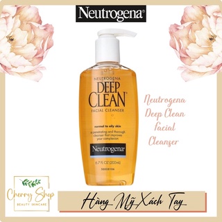 [Hàng USA] Gel rửa mặt cho da thường và da dầu Neutrogena Deep Clean Facial Cleanser Normal to Oily Skin (200ml)