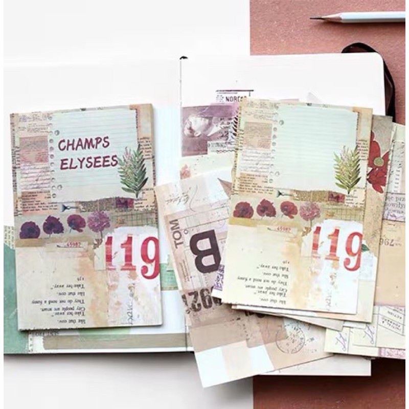 Giấy nền background hoạ tiết vintage làm scrapbook