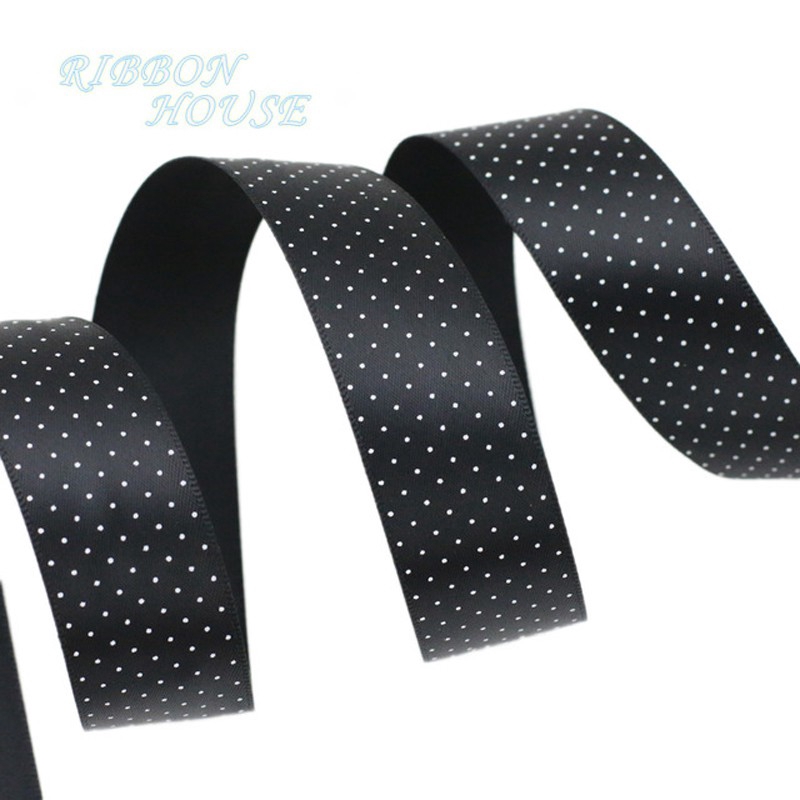 Cuộn dây ruy băng họa tiết chấm bi 25 yard 25mm &amp; 40mm