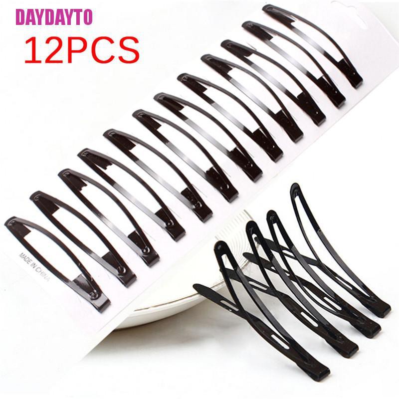 Set 12 Kẹp Tóc Màu Đen Kiểu Dáng Đơn Giản Cho Nữ