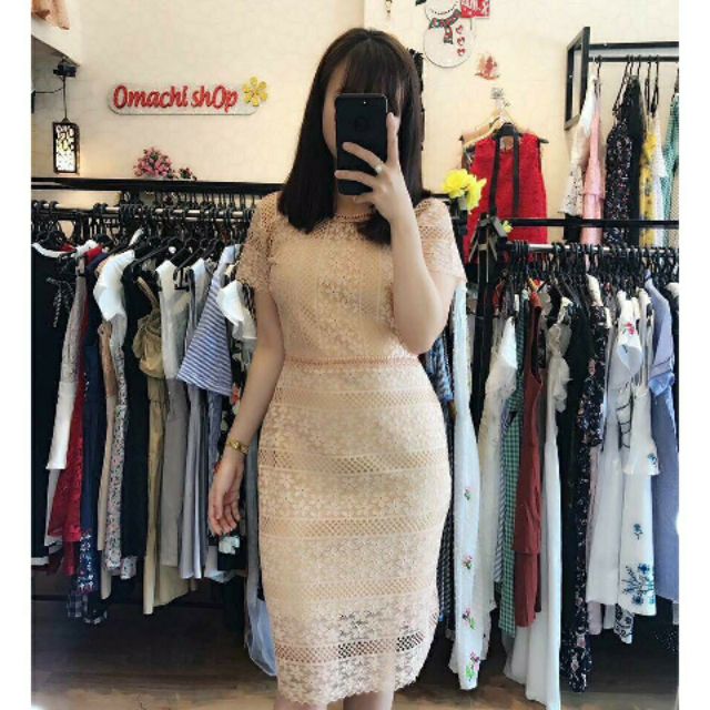 Lenkapas - Đầm ren body 3 màu nude, hồng, đen