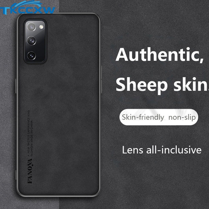Ốp Điện Thoại Da PU Phối Vải Sợi Mềm Thời Trang Cho Samsung Galaxy Note 20 Ultra Note 10+ S10 Plus S20 FE