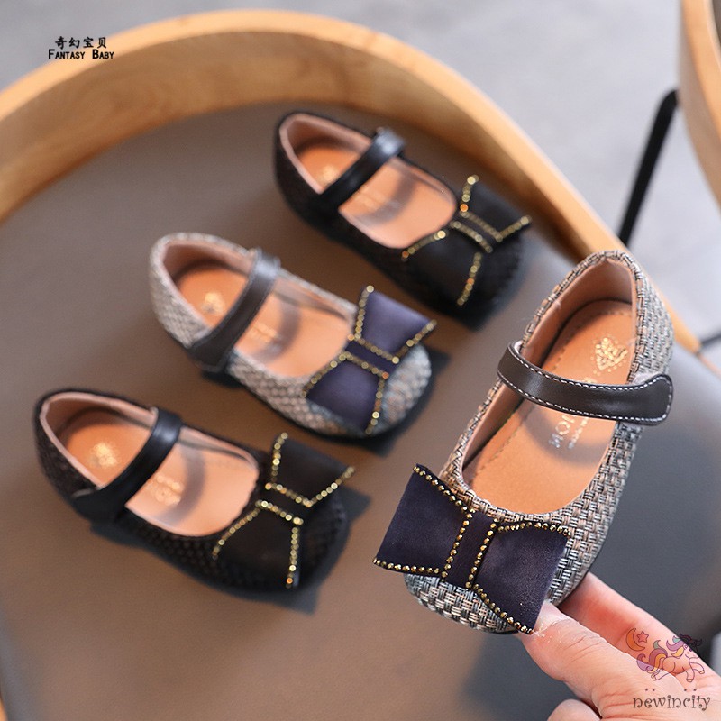 Giày Búp Bê Đế Mềm Đính Nơ Phong Cách Hàn Quốc Độc Đáo Cho Bé Gái