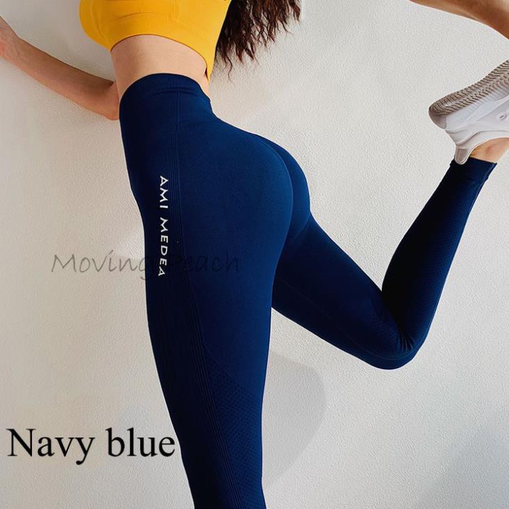 Quần legging MOVING PEACH ALT eo cao bó sát thời trang tập thể thao cho nữ 2021