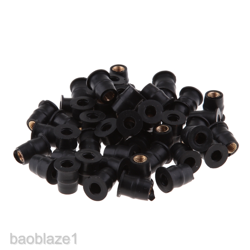 [BAOBLAZE1] 50 x Motorbike M5 Metric Rubber Well Nuts Windscreen Windshield Fairing Cowl