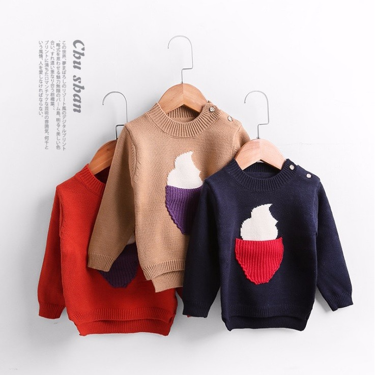 AL3069 - Áo len cổ tròn cho bé gái từ 2-3 tuổi hàng nhập