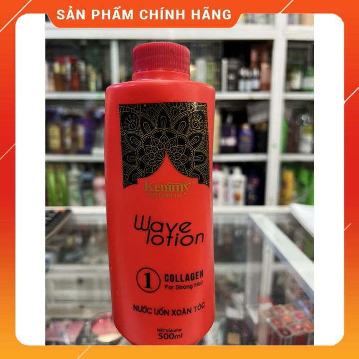 UỐN LẠNH KENIMY COLLAGEN HƯƠNG THƠM 500ML*2 CHAI MÀU ĐỎ -UẤN MAU QUĂN - GIỮ NẾP LÂU -KHÔNG KHÔ TÓC DÀNH CHO SALON TÓC