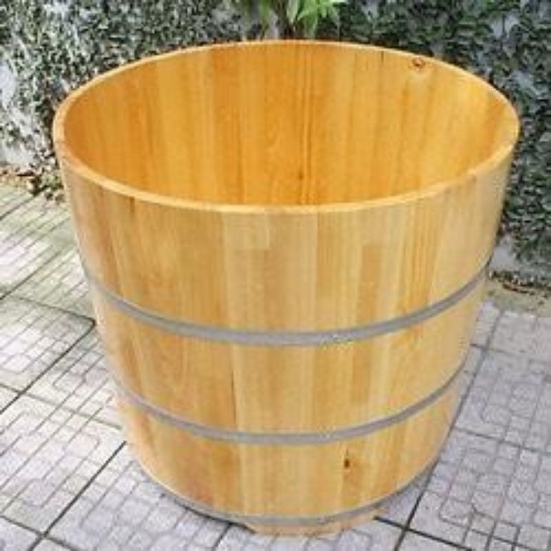 Bồn tắm gỗ thông miệng 70cm