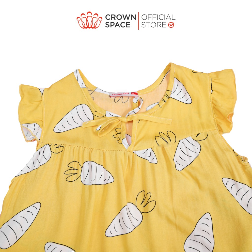 Áo Váy Hình Carrot Vàng Cho Bé Gái Chính Hãng Crown UK CKGS2811210.Y Size 4-8