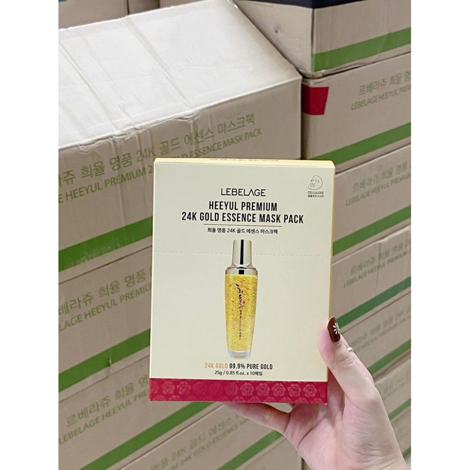 Mặt Nạ Tinh Chất Vàng LEBELAGE Heeyul Premium 24k Gold Essence Mask Pack