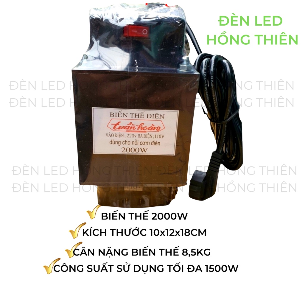 BIẾN THẾ ĐỔI ĐIỆN 220V RA 110V -1000W-1500W-2000W