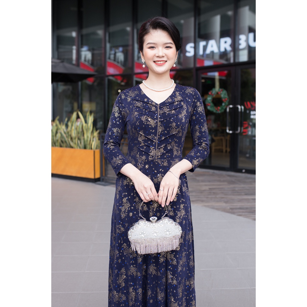 Váy Đầm trung niên Ladyshop thời trang nữ thiết kế dáng xoè cao cấp TK705 | BigBuy360 - bigbuy360.vn