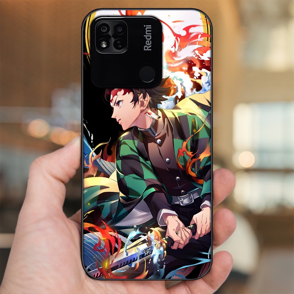 Ốp lưng Xiaomi Redmi 10A viền đen in hình Tanjiro Kimetsu No Yaiba
