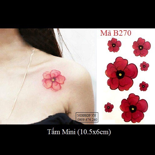 Xăm dán tattoo hoa B270