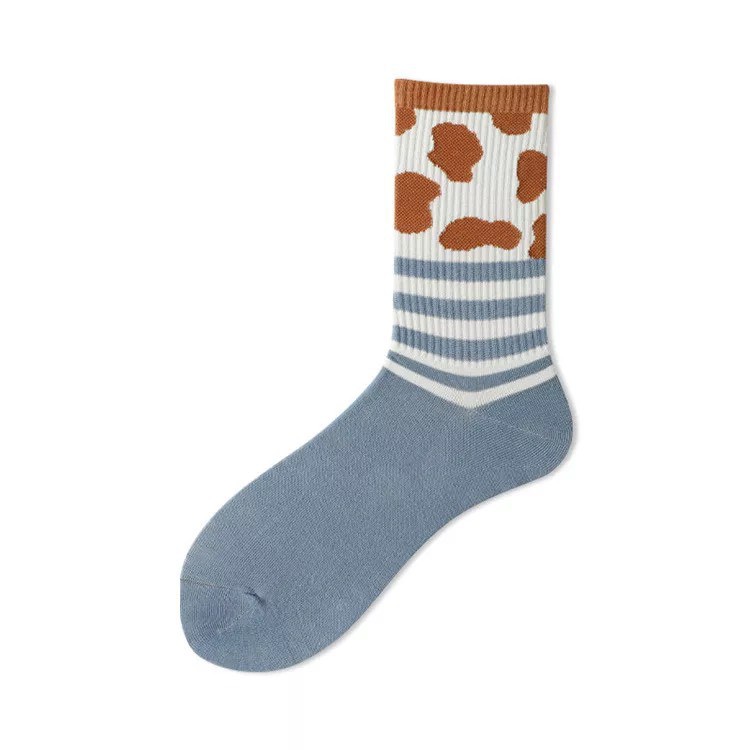 Tất cổ cao Bateno họa tiết bánh quy hàn quốc phong cách Unisex TN49