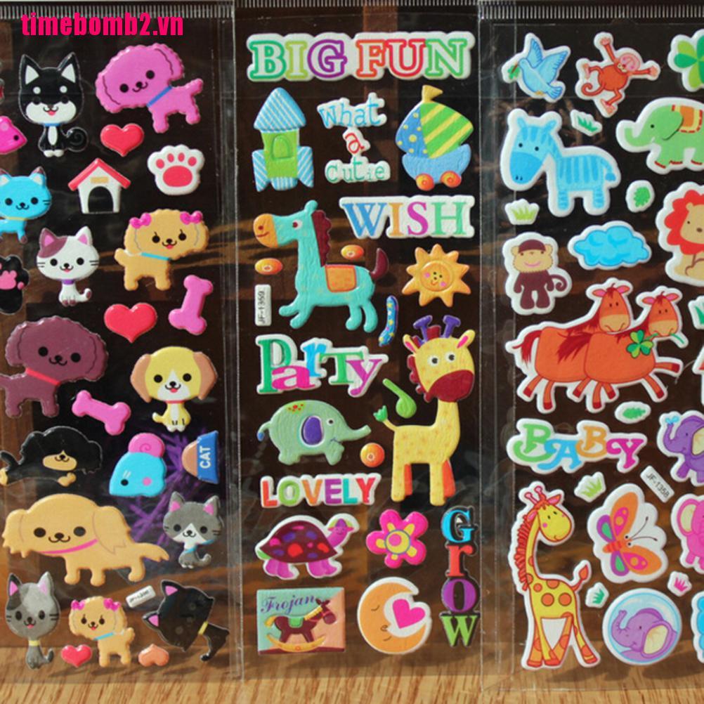 Bộ 10 Miếng Dán Hoạt Hình 3d Dễ Thương