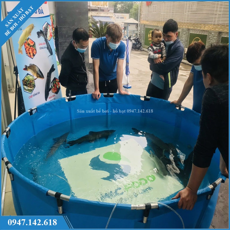 Bồn bạt nuôi cá, tank dưỡng cá đường kính 2m, cao 0.8m