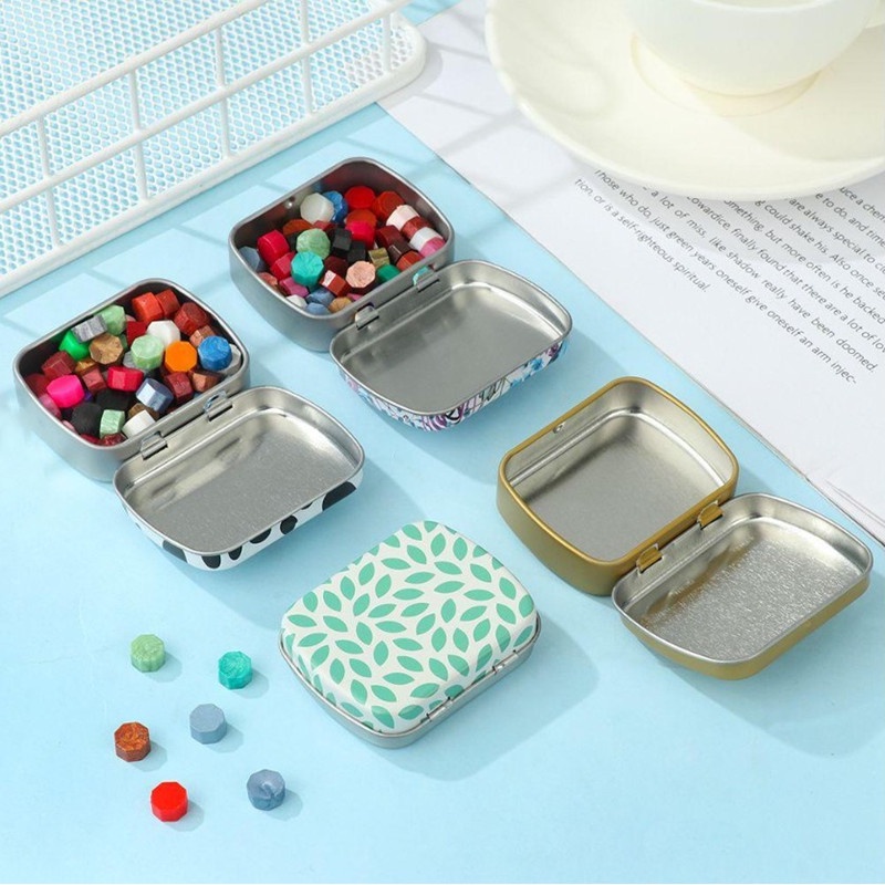 Hộp Thiếc Mini Hình Chữ Nhật Đựng Bánh Kẹo Trang Sức Dễ Thương