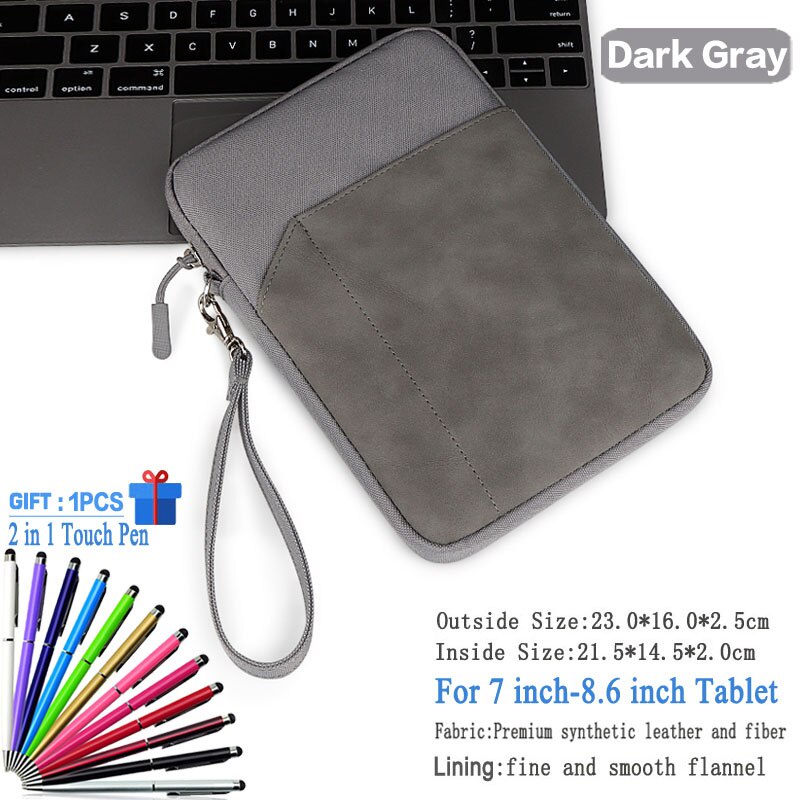 Waterproof Sleeve For Huawei MatePad T8 8.0 M6 M5 8.4 inch zipper handbag For MediaPad M3 Lite C5 T1 T3 7.0 T2 Tablet soft Pouch