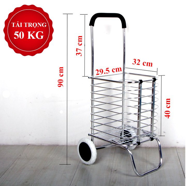 Xe đẩy đi chợ gấp gọn có bánh xe,xe đẩy đi chợ bằng inox