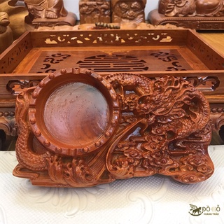 Gạt tàn bằng gỗ hương đá, gạt tàn gỗ hình cá, rồng, ngũ phúc