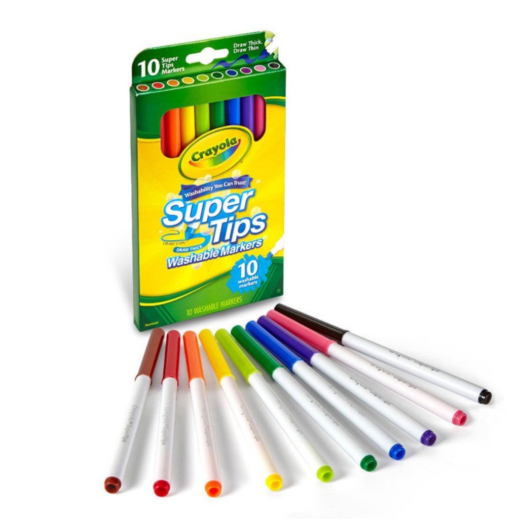 [Mã LIFEBOOK1 giảm 30K đơn 150K] Bộ 10 Bút Crayola SuperTips Viết Calligraphy - Hàng Chính Hãng