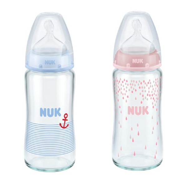 Bình sữa NUK Premium Choice thủy tinh núm ti S1 - M (120ml, 240ml)