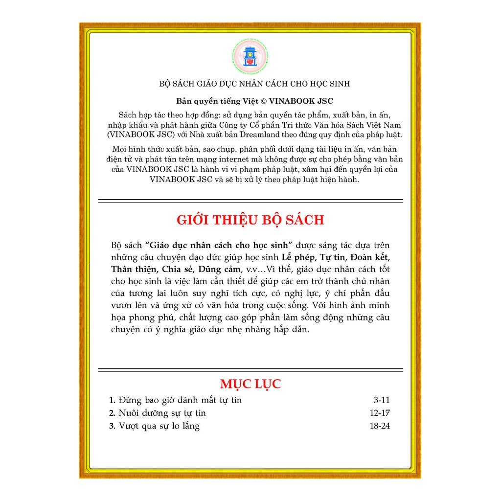 Sách - Giáo Dục Nhân Cách Cho Học Sinh – Tự Tin