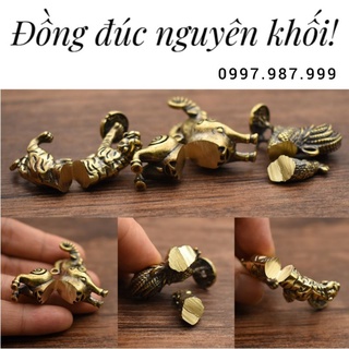 Móc khóa con dê, đồ trang trí bằng đồng