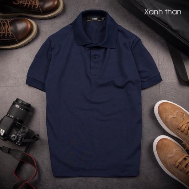 Áo Thun Nam cổ bẻ Xanh Than, Áo thun nam có cổ chất cotton đẹp siêu mát | BigBuy360 - bigbuy360.vn