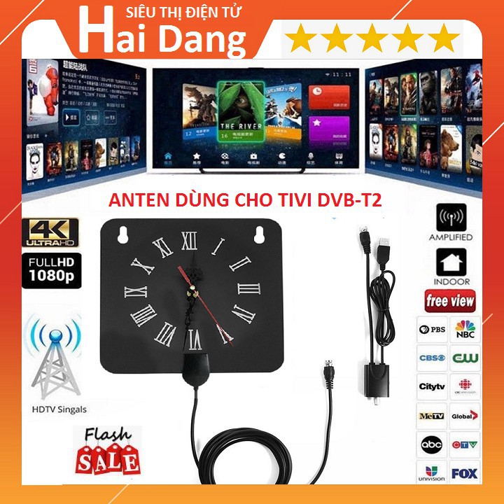 Anten Khuếch Đại Thu Sóng DVB T2, Ăng Ten Truyền Hình Miễn Phí Cho TV Kỹ Thuật Số Trong Nhà Phiên Bản Mới Nhất