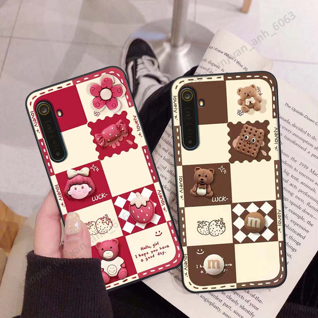 Ốp lưng Realme 6 / 6 Pro hình 3D gấu, kẹo dễ thương cute