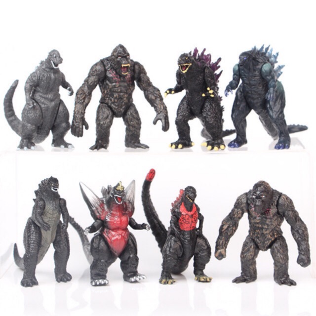 Set Nhiều Mô Hình Quái Vật Godzilla - Rồng 3 Đầu Ghirodah - Kong ( Size 5-8cm tuỳ mẫu)