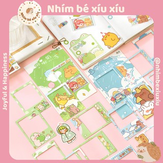 Set 30 sticker khung ảnh polaroid kèm hình dán cute trang trí sổ tay polcos frame VT202