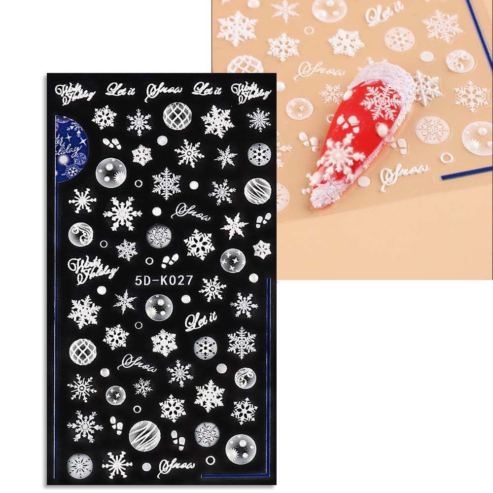 Miếng Dán Trang Trí Móng Tay Họa Tiết Giáng Sinh 5D Dễ Thương Charms