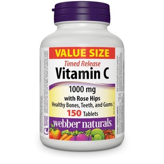 [SHIP AIR CANADA] vitamin C 1000mg và Rosehip WEBBER NATURALS 150 viên hsd 12/2023