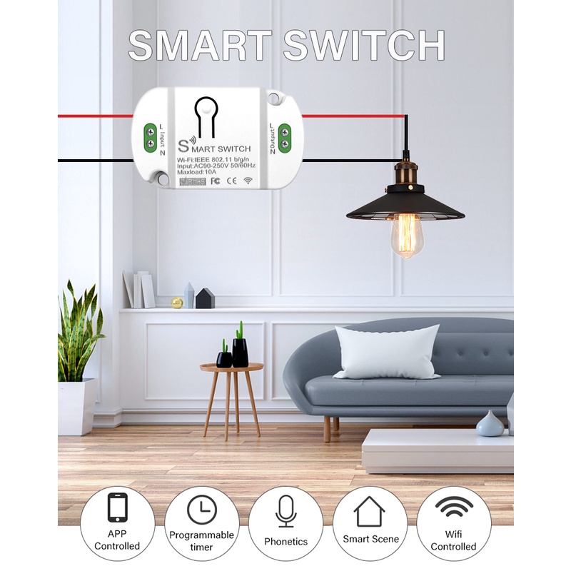 Tuya 10A/16A Mini Thông Minh Mô Đun Tự Làm Phá WiFi Công Tắc Đèn Cuộc Sống Thông Minh Ứng Dụng Nhà Thông Minh Tự Động Hóa