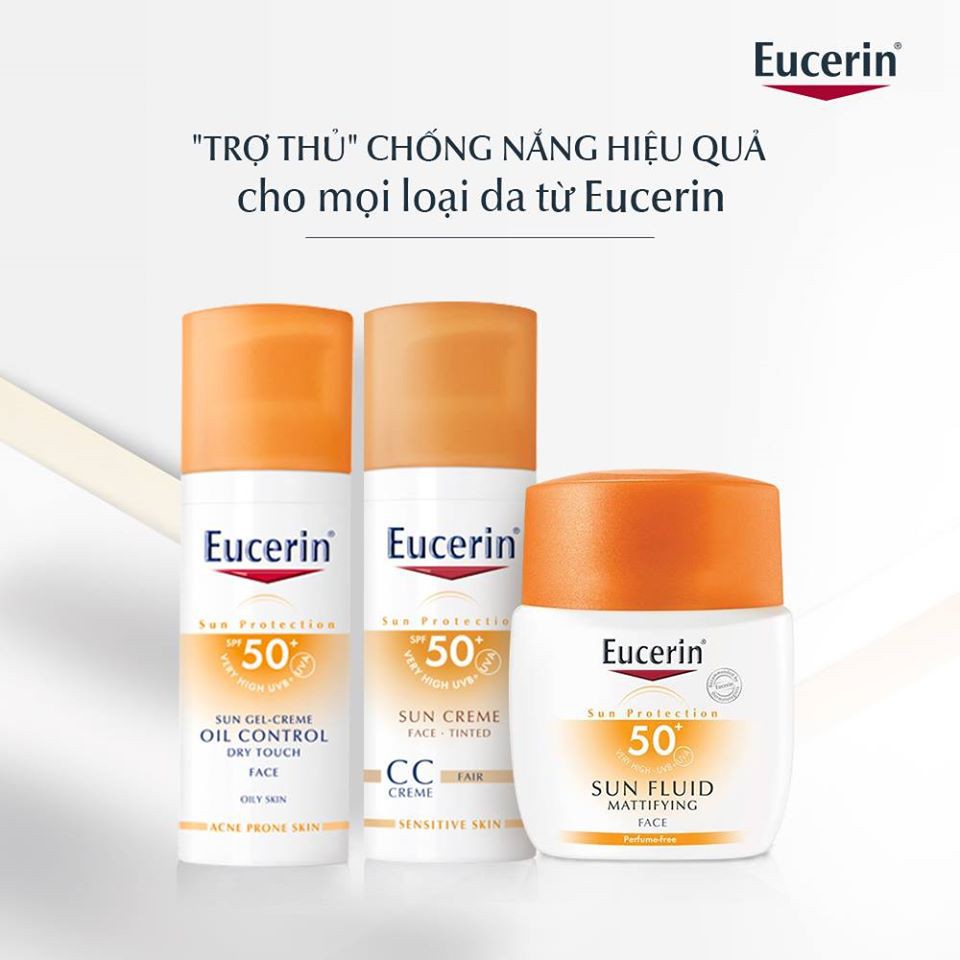 Kem chống nắng đều màu da Eucerin photoaging control cc sun cream spf50+ TẶNG mặt nạ Sexylook (Nhập khẩu)