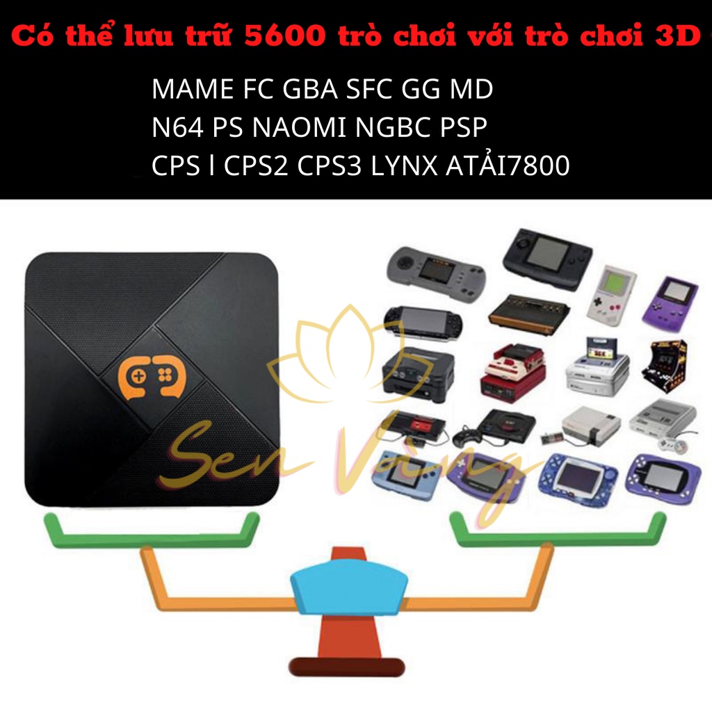 Máy chơi game stick 4 Nút HDMI không dây XS-5600 Hơn 3000 Trò Chơi Máy Chơi Game Cổ Điển ATARI / PS1 / FC / GBA / SFC